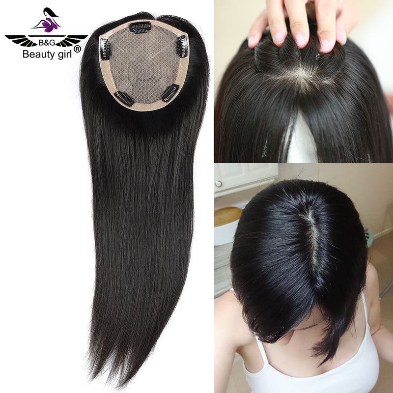 Best Selling High Quality Clip in Silk Top Hair Replacement Women Topper Wig Indian Remy Human Hair Toupee