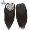 14 inch No Bangs Real Human Hair Topper 130% Density 6x6.5 Inch Mono Base Middle Part Upgrade