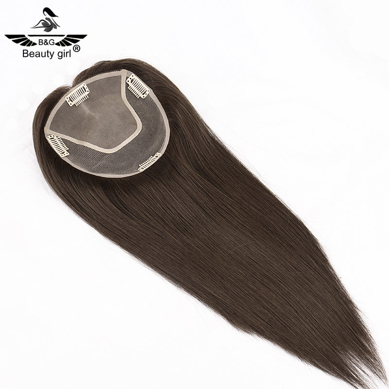 Woman Topper Human Hair Mono Toupee for Women Natural Straight European Cuticle Remy Hair Pieces