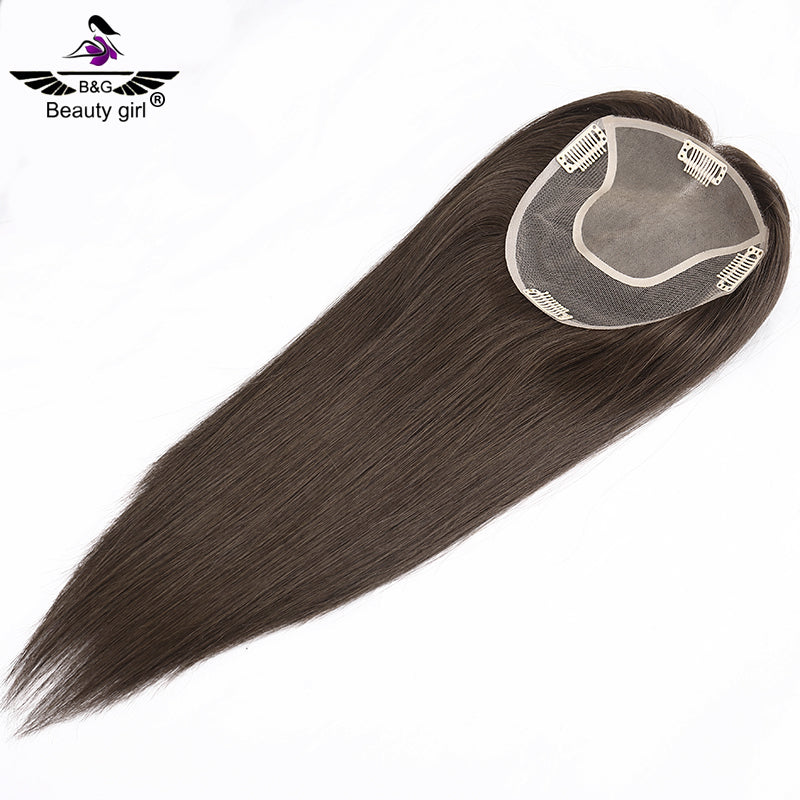 Woman Topper Human Hair Mono Toupee for Women Natural Straight European Cuticle Remy Hair Pieces
