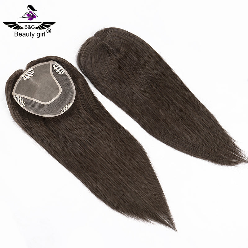 Woman Topper Human Hair Mono Toupee for Women Natural Straight European Cuticle Remy Hair Pieces