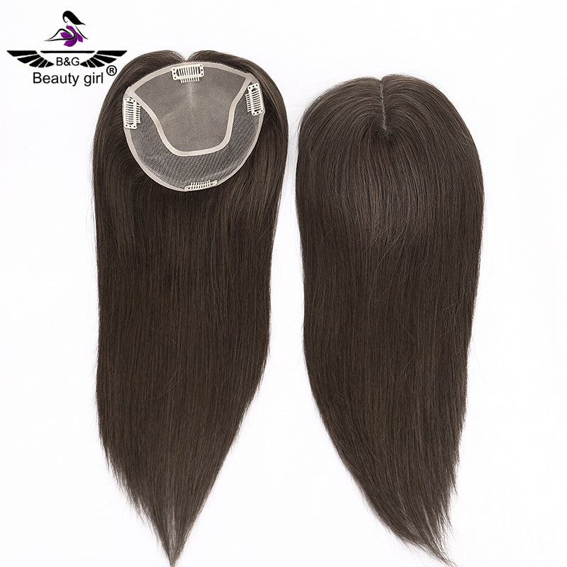 Woman Topper Human Hair Mono Toupee for Women Natural Straight European Cuticle Remy Hair Pieces