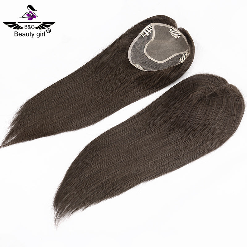 Woman Topper Human Hair Mono Toupee for Women Natural Straight European Cuticle Remy Hair Pieces