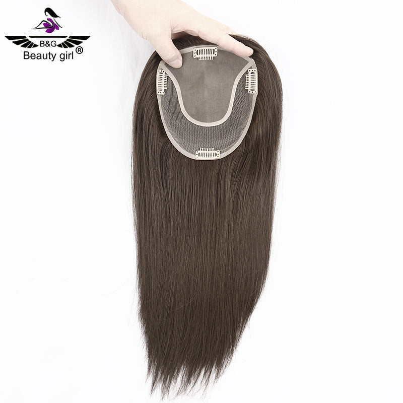 Woman Topper Human Hair Mono Toupee for Women Natural Straight European Cuticle Remy Hair Pieces
