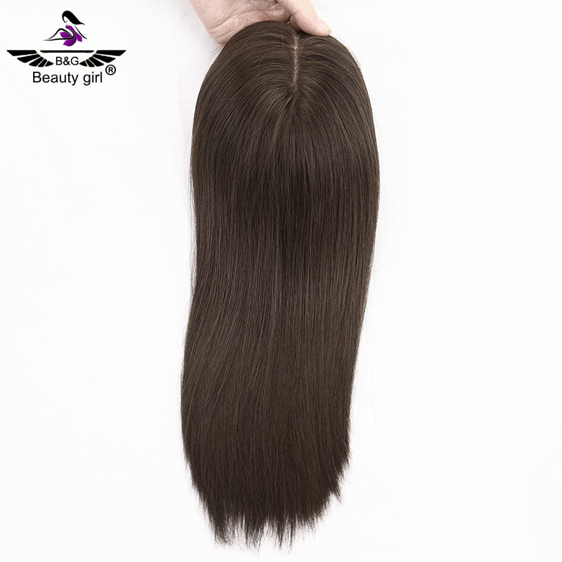 Woman Topper Human Hair Mono Toupee for Women Natural Straight European Cuticle Remy Hair Pieces