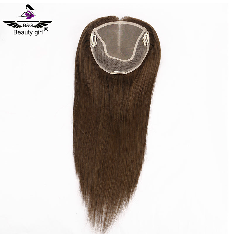 Top Quality Dark Brown Highlighted Long Mono Hair Toppers for Women Human Hair Cuticle Aligned Virgin Human Hair Toupee