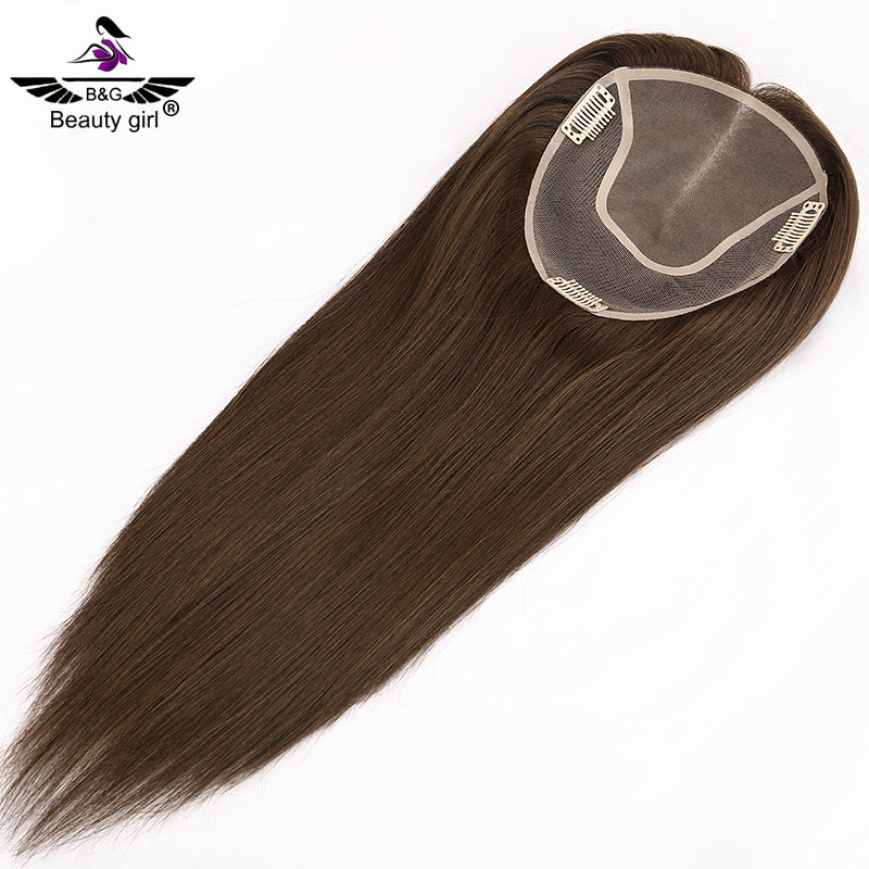 Top Quality Dark Brown Highlighted Long Mono Hair Toppers for Women Human Hair Cuticle Aligned Virgin Human Hair Toupee