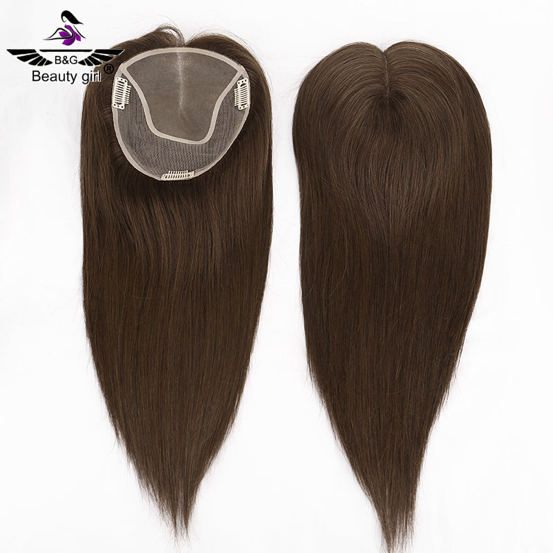Top Quality Dark Brown Highlighted Long Mono Hair Toppers for Women Human Hair Cuticle Aligned Virgin Human Hair Toupee