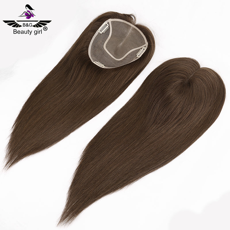 Top Quality Dark Brown Highlighted Long Mono Hair Toppers for Women Human Hair Cuticle Aligned Virgin Human Hair Toupee