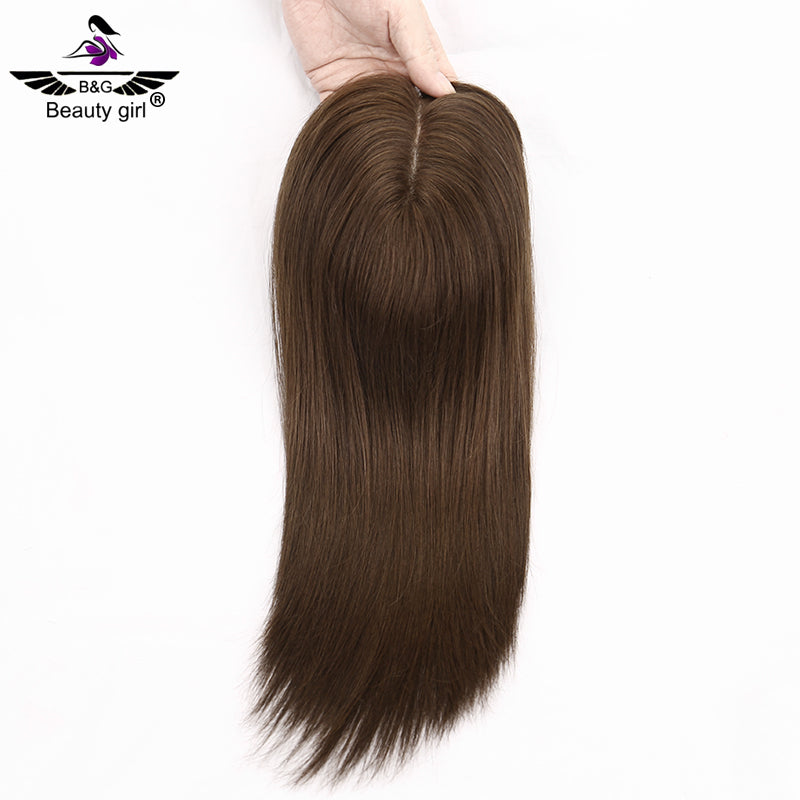 Top Quality Dark Brown Highlighted Long Mono Hair Toppers for Women Human Hair Cuticle Aligned Virgin Human Hair Toupee