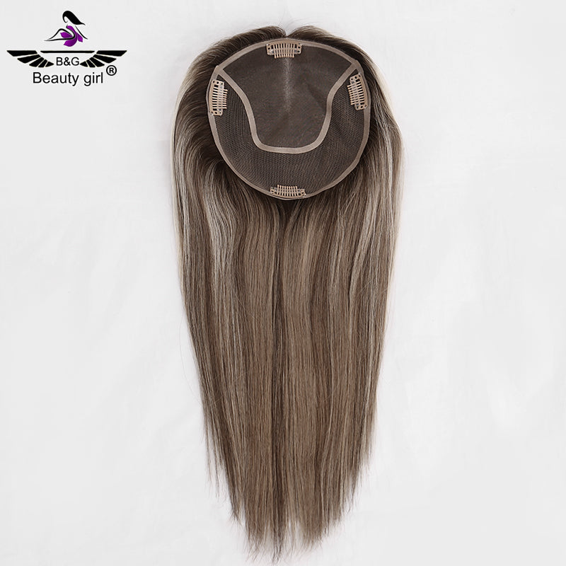 High Quality Woman Topper Human Hair Mono Toupee for Women Natural Straight Cuticle Remy Har