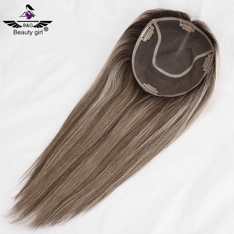 High Quality Woman Topper Human Hair Mono Toupee for Women Natural Straight Cuticle Remy Har