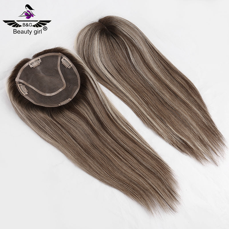 High Quality Woman Topper Human Hair Mono Toupee for Women Natural Straight Cuticle Remy Har