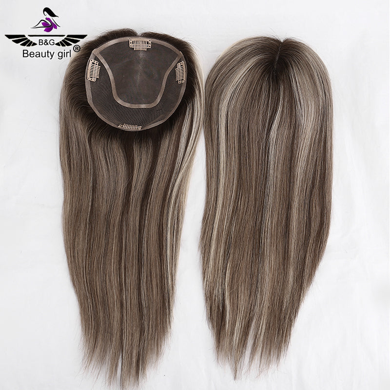 High Quality Woman Topper Human Hair Mono Toupee for Women Natural Straight Cuticle Remy Har