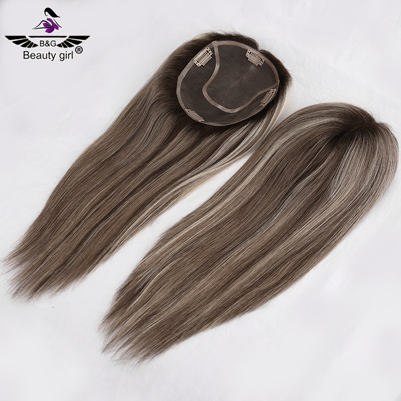 High Quality Woman Topper Human Hair Mono Toupee for Women Natural Straight Cuticle Remy Har