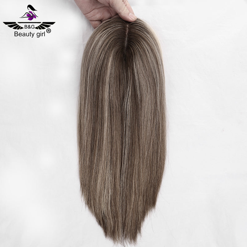 High Quality Woman Topper Human Hair Mono Toupee for Women Natural Straight Cuticle Remy Har
