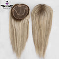 6x.55 Mono Topper European Human Hair Piece Topper Balayage Straight Human Hair Toupee for Women