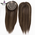 100% Cuticle Aligned Human Hair Topper for Woman Mono Base Kosher Jewish Toupee with Pu
