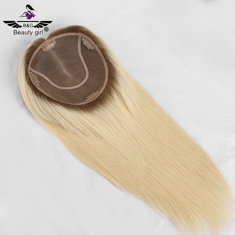 High Quality Blonde Mono Human Hair Topper for Women 6x6.5 Mono Toupee European Remy Hair Topper Hairpieces