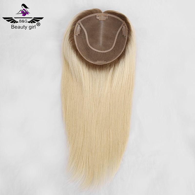 High Quality Blonde Mono Human Hair Topper for Women 6x6.5 Mono Toupee European Remy Hair Topper Hairpieces