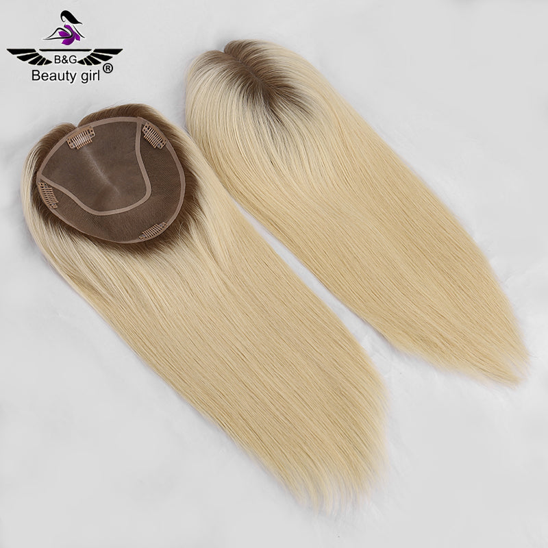 High Quality Blonde Mono Human Hair Topper for Women 6x6.5 Mono Toupee European Remy Hair Topper Hairpieces