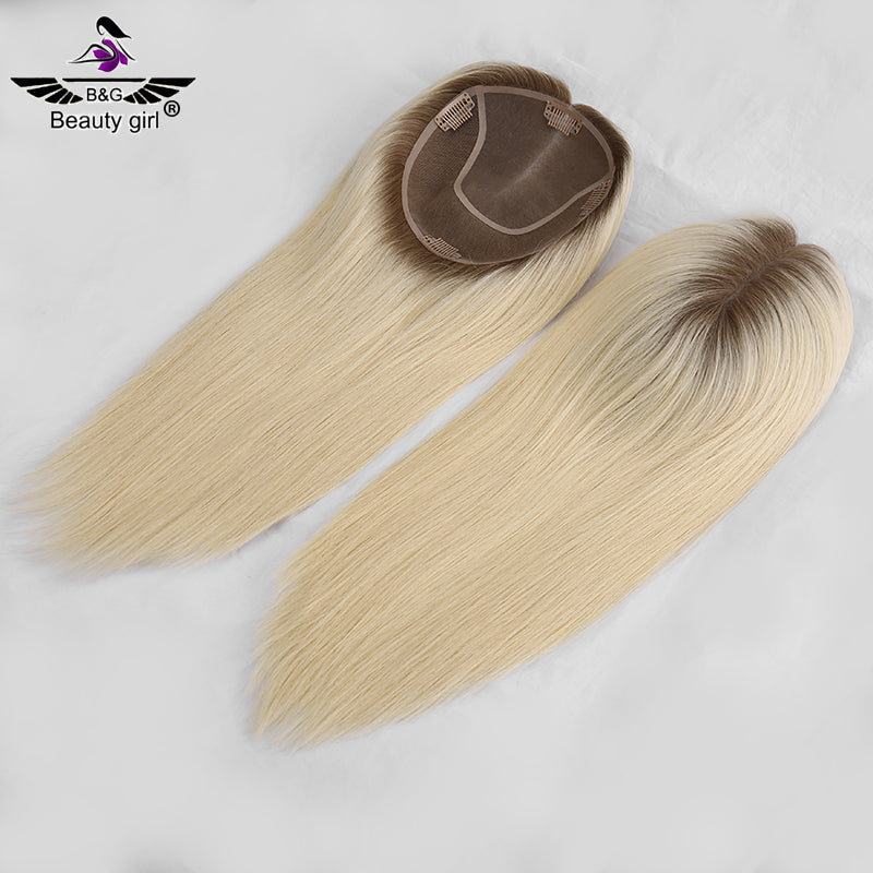 High Quality Blonde Mono Human Hair Topper for Women 6x6.5 Mono Toupee European Remy Hair Topper Hairpieces