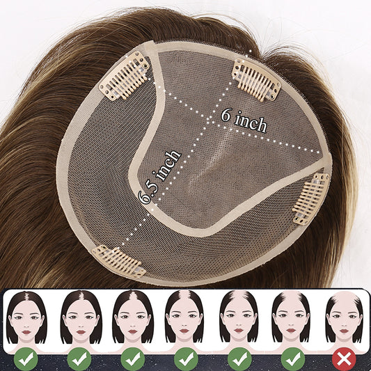 100% Cuticle Aligned Human Hair Topper for Woman Mono Base Kosher Jewish Toupee with Pu