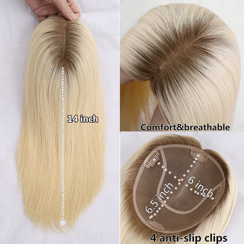 High Quality Blonde Mono Human Hair Topper for Women 6x6.5 Mono Toupee European Remy Hair Topper Hairpieces