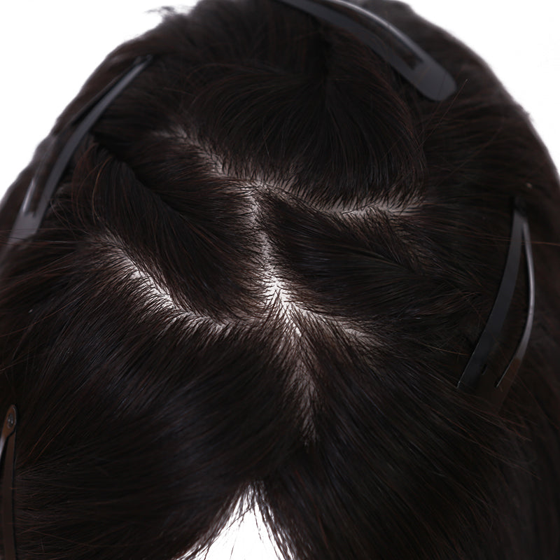 Best Selling High Quality Clip in Silk Top Hair Replacement Women Topper Wig Indian Remy Human Hair Toupee